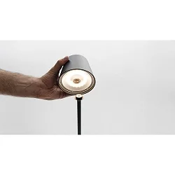 Batteri spytlampe POLDINA IP54, mørkegrå, lakeret dæmpbar
