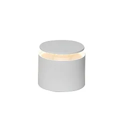 battery table lamp PUSH-UP TAVOLO PRO cylindrical, adjustable, with diffuser IP54, white, lacquered dimmable