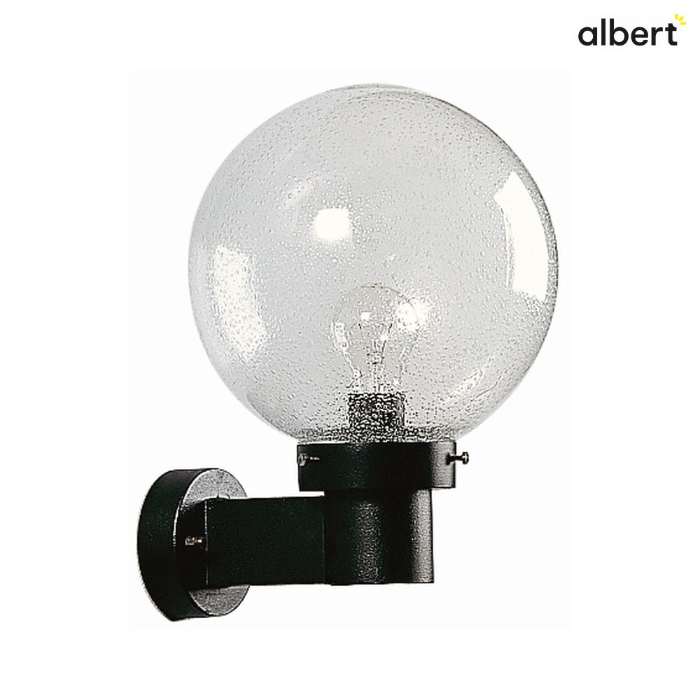 Albert Udendørs Væglampe Type nr. 0633 med Bobleglas Kugle Ø 25cm, E27, sort