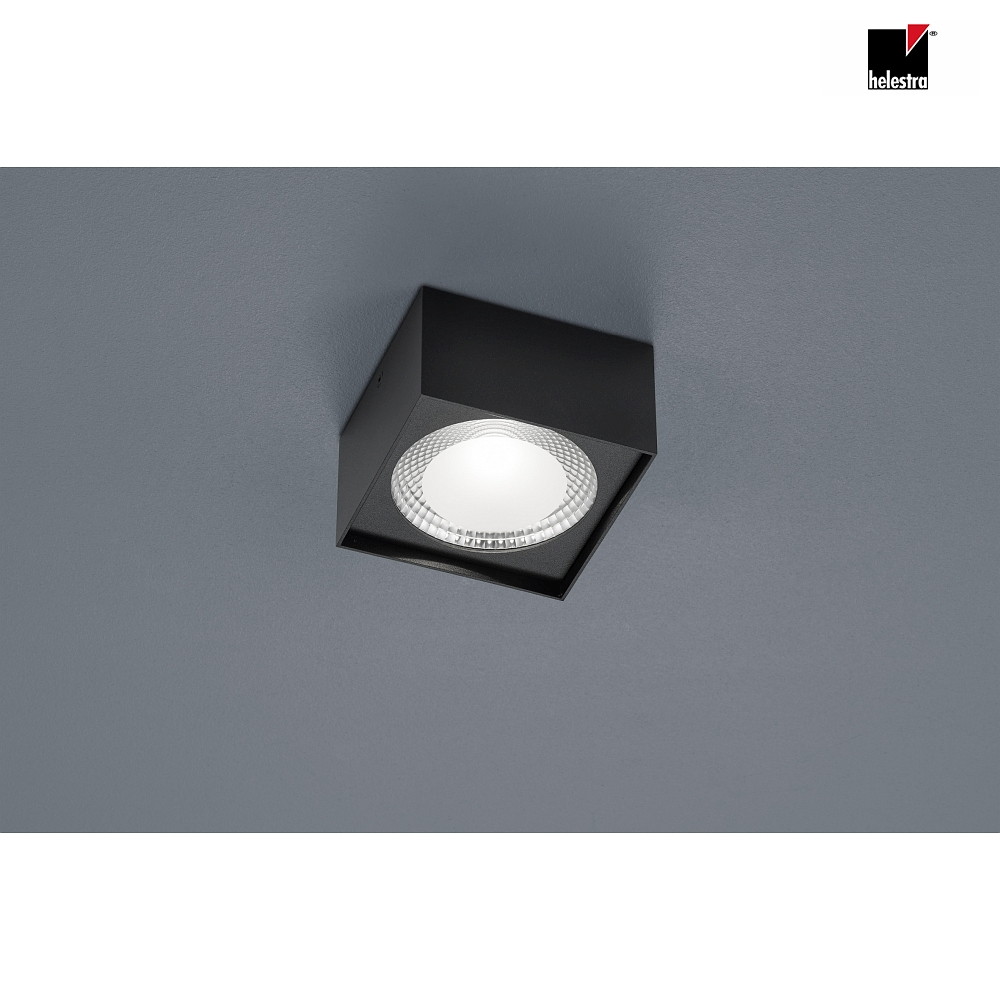 LED Loftlampe KARI LED, firkantet, IP30, sort matt