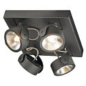 KALU LED 4 V�g- og Loftlampe, firkantet, 60�, sort