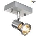 SLV SOUVEREEN I QPAR51, Wall and Ceiling luminaire alu brushed, Spot, max. 75W