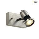 SLV SOUVEREEN I QPAR51, Wall and Ceiling luminaire alu brushed, Spot, max. 75W