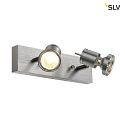 SLV SOUVEREEN II QPAR51, Wall and Ceiling luminaire alu brushed, Spot, max. 75W