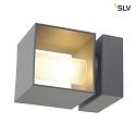 SLV SQUARE TURN, QT14, Outdoor Wall luminaire, silver grey, max. 42W, IP44