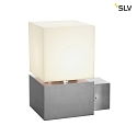 SLV SQUARE WALL, E27, Outdoor Wall luminaire, alu brushed, max. 20W, IP44
