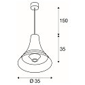 SLV Pendant luminaire BATO 35 PD, � 35cm, E27, brushed brass