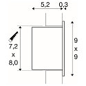 SLV Premium LED V�gindbygningslampe FRAME BASIC HV, 3.1W 2700K 140lm, s�lv