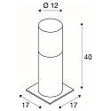 LISENNE POLE, E27, grey, height 40cm