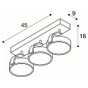 KALU 3 QPAR111, V�g- og Loftlampe, sort