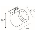 SLV 1-faset LED Sporlampe ENOLA C, 11W 3000K 900lm, 55�, sort
