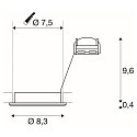 SLV PIKA QPAR51, Ceiling recessed luminaire, swiveling, chrome