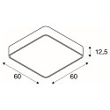 SLV MEDO 60 SQUARE LED, Loftlampe, s�lvgr�