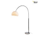 SLV Arc floor lamp FENDA BOW BASE, E27 max. 25W, rotatable, shade excl., chrome