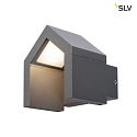SLV LED Outdoor Wall luminaire RASCALI WL, 8W 3000K 330lm, IP54, anthracite