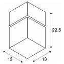 SLV LED Udend�rs Loftlampe SQUARE, rustfrit st�l 316, 12W, 3000K, IP44