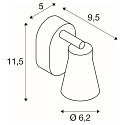 SLV V�g- og Loftlampe AVO SINGLE, 1-flamme, hvid, GU10 QPAR51, max. 1x 50W