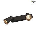 SLV Vg- og Loftlampe AVO DOUBLE, 2-flamme, sort, GU10 QPAR51, max. 2x 50W
