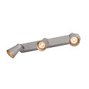 SLV V�g- og Loftlampe AVO TRIPLE, 3-flamme, s�lvgr�, 3x GU10 QPAR51 max. 50W