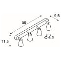 SLV V�g- og Loftlampe AVO QUAD, 4-flamme, hvid, GU10 QPAR51, max. 4x 50W