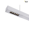 SLV Premium LED Pendant luminaire Q-LINE PD, 100cm, for BAP, 45W, TRIAC dimmable, silver, 3000K 2100lm