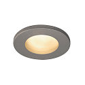 Udend�rs Loftindbygningslampe DOLIX OUT, GU10, QPAR51, IP65, � 68mm, rund, s�lvgr�