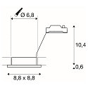 Udend�rs Loftindbygningslampe DOLIX OUT, GU10, QPAR51, IP65, � 68mm, firkantet, hvid