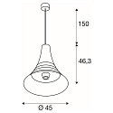 SLV Pendant luminaire BATO 45 PD, � 45cm, E27, black / brushed brass