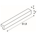 SLV LED V�glampe / Spejllampe L-LINE 60, 10W 3000K 820lm 120�, IP44, s�lv anodiseret