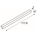 SLV LED V�glampe / Spejllampe L-LINE 120, 19W 3000K 1650lm 120�, IP44, s�lv anodiseret