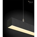 SLV LED Pendant luminaire Q-LINE PD DALI Single, length 142cm, 47W 3000K 3700lm 120, black