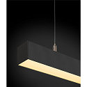 LED Pendel Q-LINE PD DALI Single, l�ngde 142cm, 47W 3000K 3700lm 120�, sort