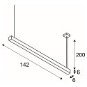 SLV LED Pendel Q-LINE PD DALI Single, l�ngde 142cm, 47W 3000K 3700lm 120�, hvid