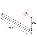 LED Pendel GLENOS, 100cm, UGR, 52W 3000K, matt sort