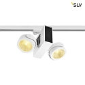 SLV Premium LED Spotlight TEC KALU TRACK, Double, til 3-faset 230 v skinne, TRIAC dmpbar, 31W 1900lm, 24 3000K, hvid / sort
