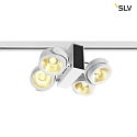 SLV Premium LED Spotlight TEC KALU TRACK, Quad, til 3-faset 230 v skinne, TRIAC dmpbar, 60W 3800lm, 24 3000K, hvid / sort