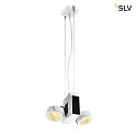 SLV Premium LED Wall and Ceiling luminaire TEC KALU CL, Double, TRIAC dimmable, 31W 1900lm, 24 3000K, white / black
