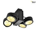 SLV Premium LED Vg- og Loftlampe TEC KALU CL, Quad, TRIAC dmpbar, 60W 3800lm, 24 3000K, sort