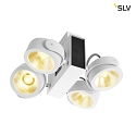 SLV Premium LED Wall and Ceiling luminaire TEC KALU CL, Quad, TRIAC dimmable, 60W 3800lm, 24 3000K, white / black