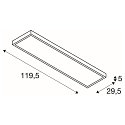 SLV LED Loftlampe PANEL til BAP, 120 x 30cm, 45W, TRIAC d�mpbar, s�lvgr�, 3000K 3100lm 90�
