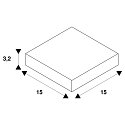  90� modul til 3-faset 230 v skinne, udvendig jord, hvid