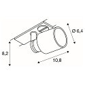 Spotlight PURI TRACK SPOT til 1-faset 230 v skinne, GU10 QPAR51, glas / Alu, sort