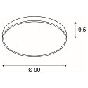 SLV LED Wall-/Ceiling luminaire MEDO 90 CL CORONA, 78W, 105�, 3000/4000K, 10100/125lm, TRIAC, gray
