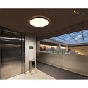 SLV LED Wall and Ceiling luminaire MEDO 90 CW CORONA DALI,  90cm, 78W 3000/4000K 105, black