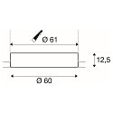 SLV LED Loft-/Indbygningslampe MEDO 60 EL, rammel�s version, � 60.6cm, 36W 3000/4000K 105�, hvid