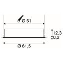 SLV LED Ceiling recessed luminaire MEDO 60 EL, frame version, � 60.6cm, 36W 3000/4000K 105�, white