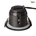 SLV Udendrs Loftindbygningslampe VARU QPAR51 DL, GU10, Montering  7.5cm, IP20/65, sort
