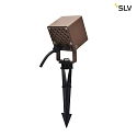 SLV Outdoor LED spot NAUTILUS 10 CUBE, IP65 IK04, 9W 3000K 520lm 45, rust-colored