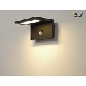 SLV LED Outdoor Wall luminaire ANGOLUX S WL, IP44, 9.8W 3000K 560lm 100, with IR sensor, anthracite
