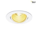 SLV LED Ceiling recessed spot NEW TRIA 68 round for 6.8cm, 7.2W 1800-3000K 440lm 38, swiveling, TRIAC dimmable, white